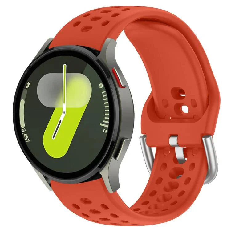 xDfind Silver Buckle Silicone Sport Watch Band, For Samsung Galaxy Watch 7 / 6 / 5 / FE