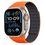 xDfind Contrasting Colors Magnetic Silicone Watch Band, For Apple Watch 42 / 44 / 45 / 46 / 49mm, For Apple Watch 38 / 40 / 41 / S10 42mm