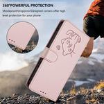 Embossed Heart Cat Leather Phone Case with Hand Strap, For iPhone Air, For iPhone 16 Pro Max, For iPhone 16 Pro, For iPhone 16 Plus