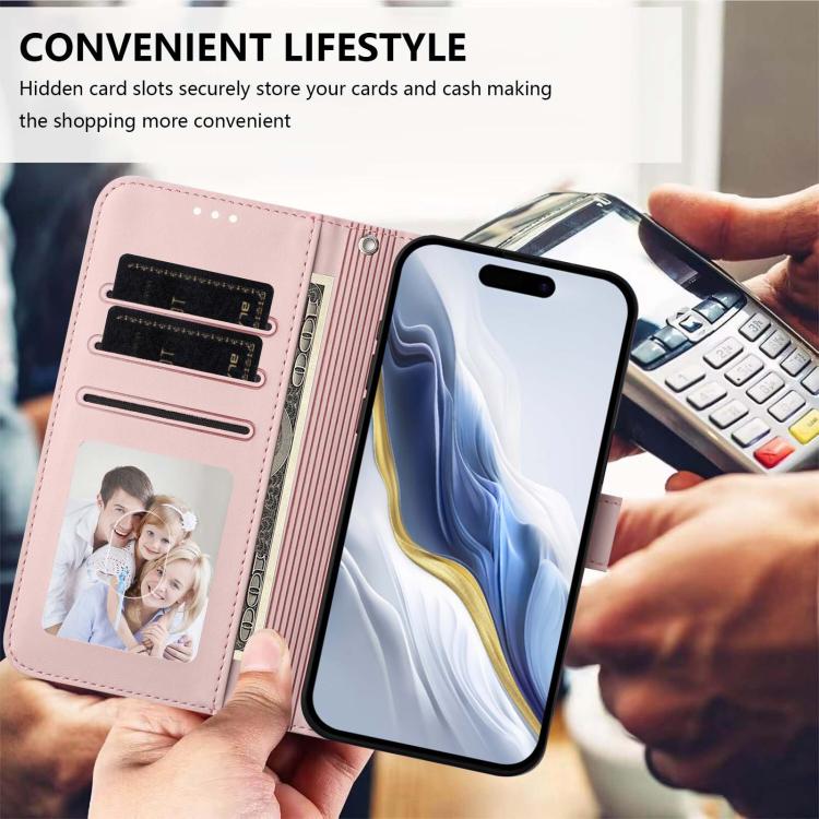 Embossed Heart Cat Leather Phone Case with Hand Strap, For iPhone 17e / 16e, For iPhone 17 Pro Max, For iPhone 17 Pro, For iPhone 17