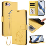 Embossed Heart Cat Leather Phone Case with Hand Strap, For iPhone 14 Pro Max, For iPhone 7 / 8 / SE 2022, For iPhone 13 Pro Max, For iPhone 13 Pro