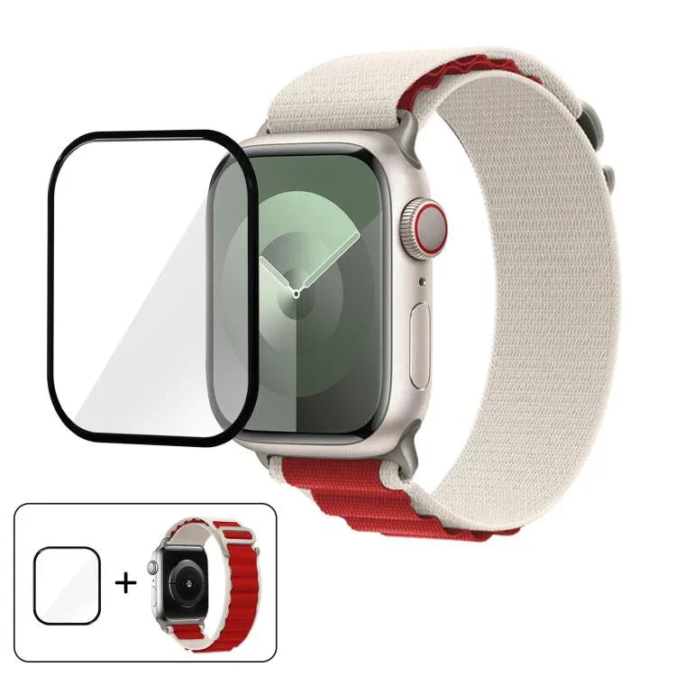 Buckle Loop Nylon Watch Band with 3D Curved Film, For Apple Watch Series 41mm