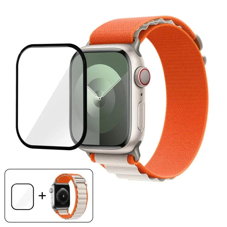 Buckle Loop Nylon Watch Band with 3D Curved Film, For Apple Watch Series 41mm