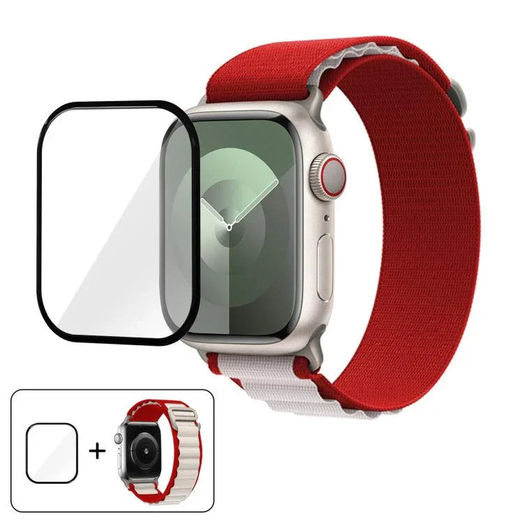 Buckle Loop Nylon Watch Band with 3D Curved Film, For Apple Watch Series 41mm