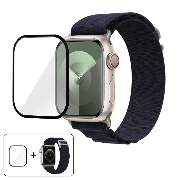 Buckle Loop Nylon Watch Band with 3D Curved Film, For Apple Watch Series 41mm