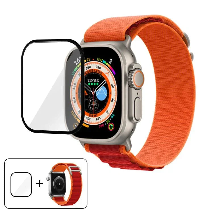 Buckle Loop Nylon Watch Band with 3D Curved Film, For Apple Watch Ultra 2 / 1 49mm