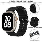 Ocean Silicone Watch Band with 3D Curved Film, For Apple Watch Series 10 46mm, For Apple Watch Series 10 42mm, For Apple Watch Series 44mm