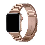 Three Beads Stainless Steel Watch Band with 3D Curved Film, For Apple Watch Series 10 46mm, For Apple Watch Series 10 42mm, For Apple Watch Series 44mm, For Apple Watch Series 40mm