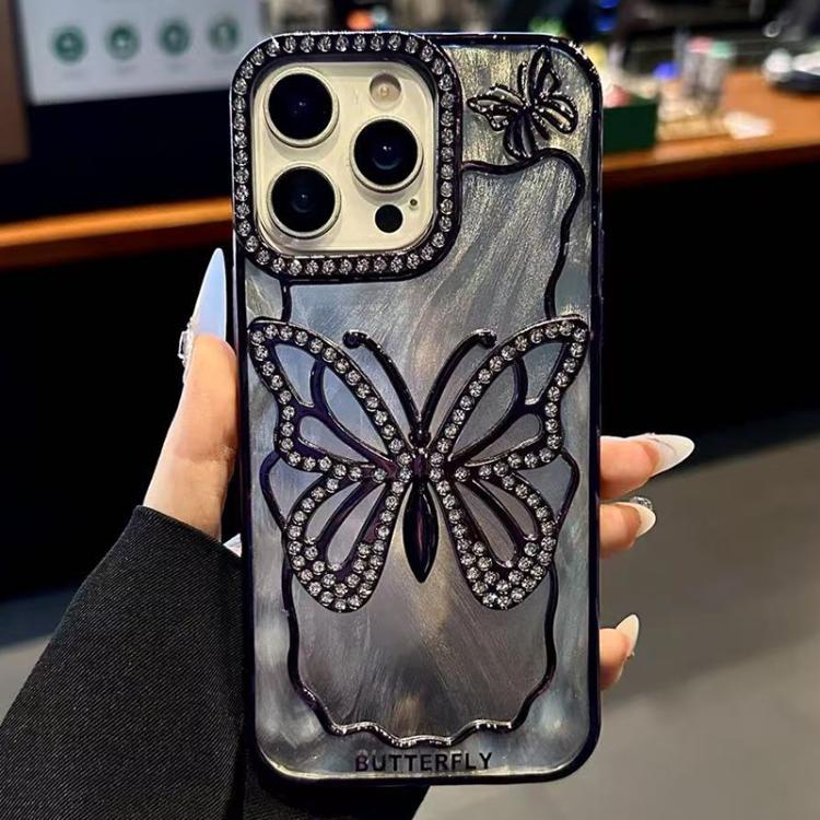 Butterfly Electroplating TPU Phone Case with Epoxy Cardboard, For iPhone 14, For iPhone 14 Pro, For iPhone 14 Pro Max, For iPhone 13 Pro Max, For iPhone 13 Pro, For iPhone 13