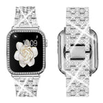 xDfind Bling Diamond Jewelry Metal Watch Band with Case, For Apple Watch Series 10 46mm, For Apple Watch Series 10 42mm, For Apple Watch Series 44mm, For Apple Watch Series 40mm, For Apple Watch Ultra 2 / 1 49mm, For Apple Watch Series 45mm            ...