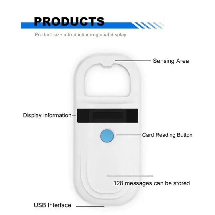 134.2KHz Portable Small Animal Identification Chip Reader