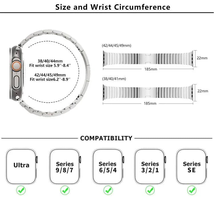 Original Buckle 316 Steel Watch Band with 3D Curved Film, For Apple Watch Series 10 46mm, For Apple Watch Series 10 42mm, For Apple Watch Series 44mm, For Apple Watch Series 40mm, For Apple Watch Ultra 2 / 1 49mm, For Apple Watch Series 45mm           ...