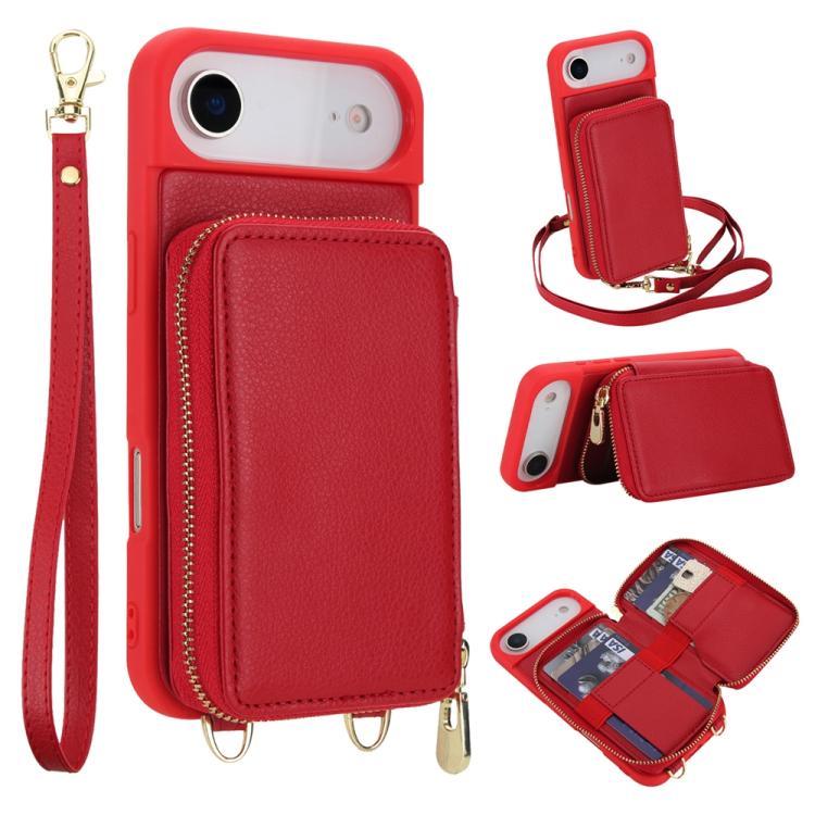 Crossbody Zipper RFID Card Bag Phone Case, For iPhone 17 Pro Max, For iPhone 17 Pro, For iPhone Air, For iPhone 15 Pro Max, For iPhone 15 Pro, For iPhone 15 Plus / 14 Plus