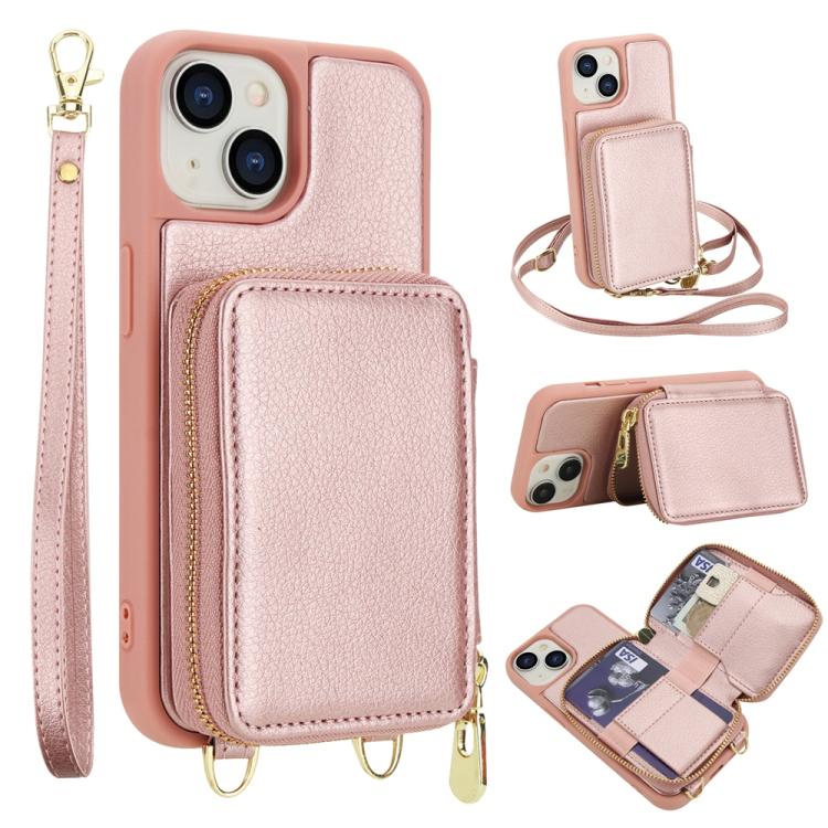 Crossbody Zipper RFID Card Bag Phone Case, For iPhone 15, For iPhone 14 / 13, For iPhone 14 Pro, For iPhone 14 Pro Max, For iPhone 13 Pro Max, For iPhone 13 Pro