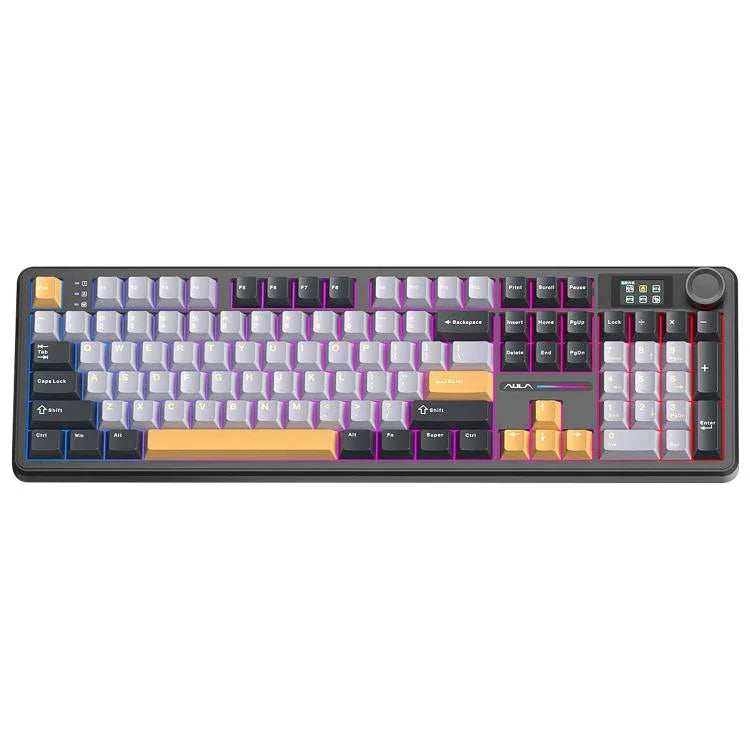 AULA F108 Pro 108 Keys Wired/2.4G/Bluetooth Three Model Customizable RGB Gaming Mechanical Keyboard