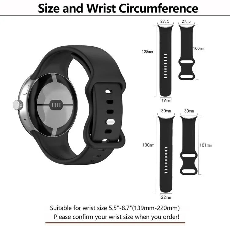 Butterfly Buckle Silicone Watch Band with 3D Curved Film, For Google Pixel Watch 3 45mm, For Google Pixel Watch 3 41mm, For Google Pixel Watch 2, For Google Pixel Watch