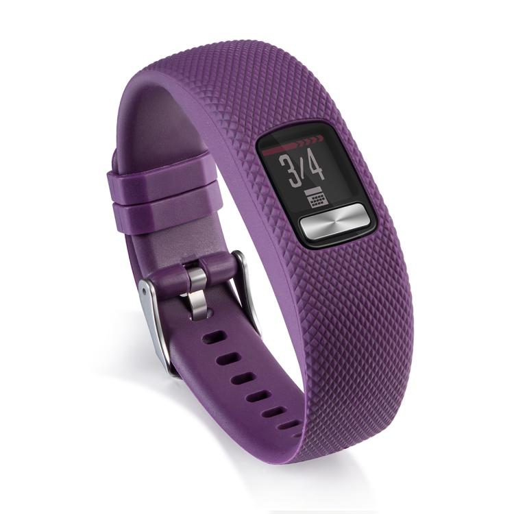 For Garmin Vivofit 4 xDfind Silver Buckle Silicone Sport Watch Band, S, L