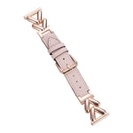 xDfind V-shaped Metal Hybrid Leather Watch Band, 22mm