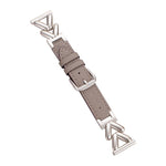 xDfind V-shaped Metal Hybrid Leather Watch Band, 22mm