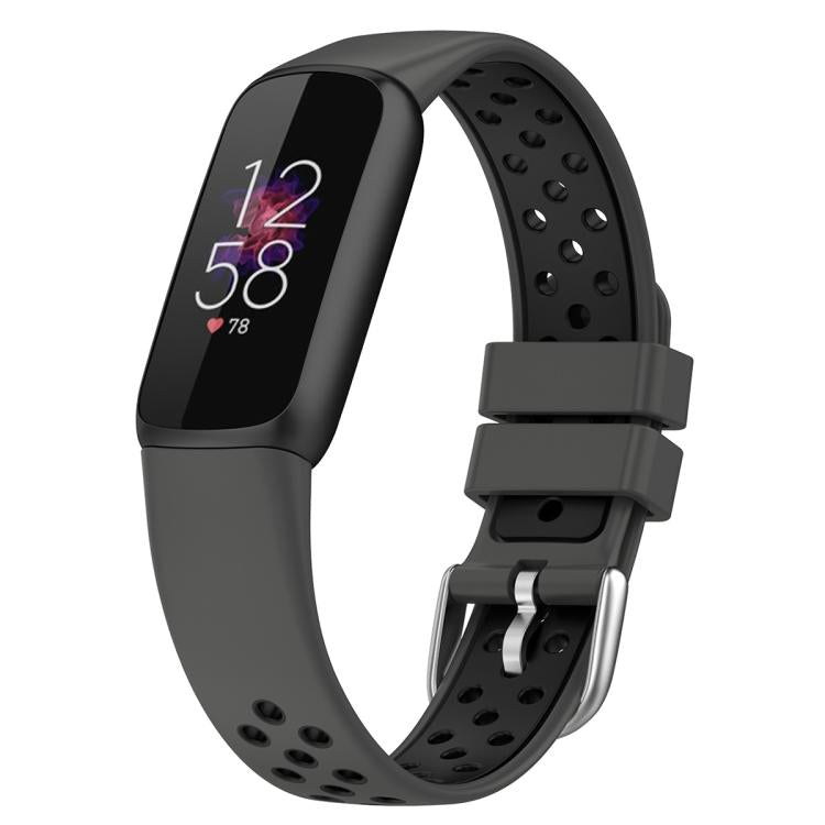 xDfind Breathable Holes Two-color Silicone Watch Band, For Fitbit Luxe