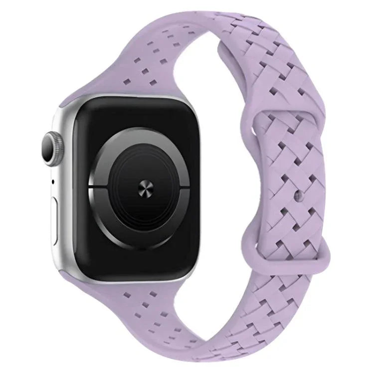 xDfind Butterfly Buckle Braid Silicone Watch Band, For Apple Watch 42 / 44 / 45 / 46 / 49mm, For Apple Watch 38 / 40 / 41 / S10 42mm