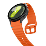 Wave Stitching Silicone Watch Band with 3D Curved Film, For Samsung Galaxy Watch6 44mm, For Samsung Galaxy Watch6 40mm, For Samsung Galaxy Watch6 Classic 43mm, For Samsung Galaxy Watch5 44mm