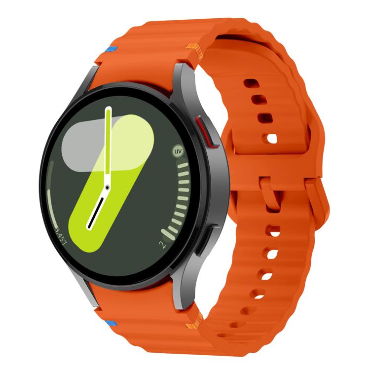 Wave Stitching Silicone Watch Band with 3D Curved Film, For Samsung Galaxy Watch5 Pro 45mm, For Samsung Galaxy Watch5 40mm, For Samsung Galaxy Watch4 44mm, For Samsung Galaxy Watch4 40mm