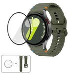Wave Stitching Silicone Watch Band with 3D Curved Film, For Samsung Galaxy Watch5 Pro 45mm, For Samsung Galaxy Watch5 40mm, For Samsung Galaxy Watch4 44mm, For Samsung Galaxy Watch4 40mm