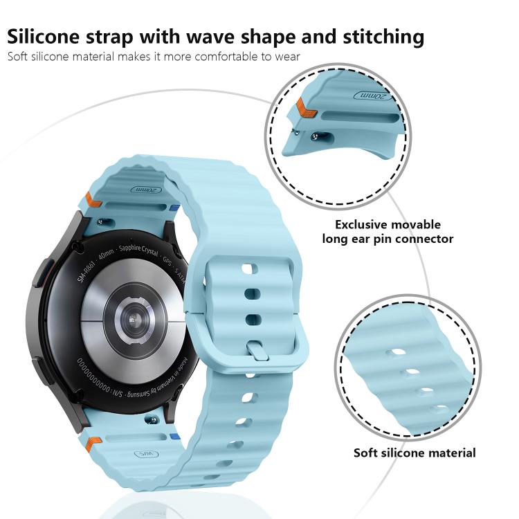 Wave Stitching Silicone Watch Band with 3D Curved Film, For Samsung Galaxy Watch5 Pro 45mm, For Samsung Galaxy Watch5 40mm, For Samsung Galaxy Watch4 44mm, For Samsung Galaxy Watch4 40mm