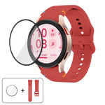 Plain Stitching Silicone Watch Band with 3D Curved Film, For Samsung Galaxy Watch6 44mm, For Samsung Galaxy Watch6 40mm, For Samsung Galaxy Watch6 Classic 43mm, For Samsung Galaxy Watch5 44mm