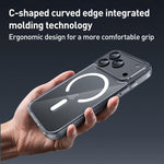 ZGA Magsafe Metal Buttons Clear PC Hybrid TPU Phone Case, For iPhone 17 Pro Max, For iPhone 17 Pro, For iPhone 17