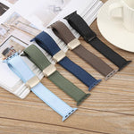 Twill Two Color Elastic Nylon Magnetic Buckle Watch Band, For Apple Watch 46mm / 49mm / 45mm / 44mm, For Apple Watch 42mm / 41mm / 40mm / 38mm
