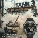 NORTH EDGE TANK 3 Outdoor Waterproof Men Sports Watch Support Pedometer and Compass