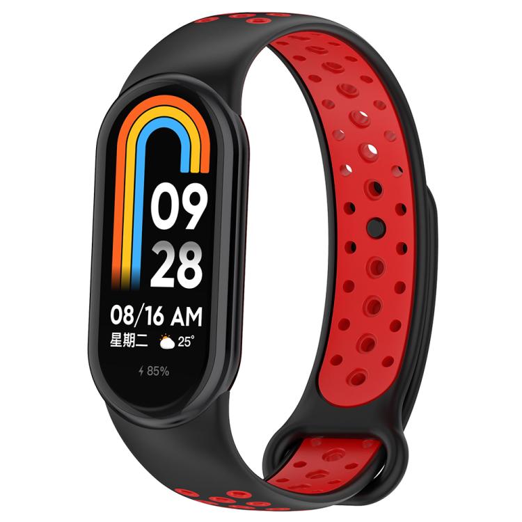 xDfind Reverse Buckle Two Color Silicone Sports Watch Band, For Xiaomi Smart Band 10 / 9 / 8