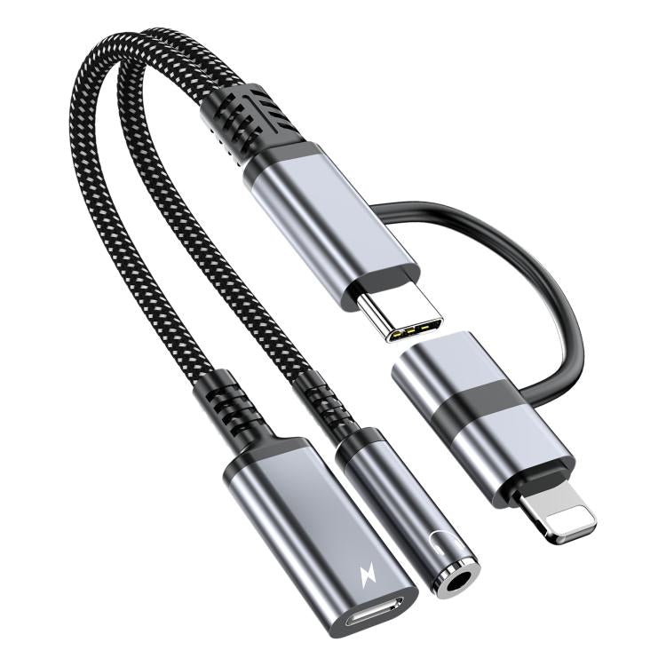 4 in 1 USB-C / Type-C, 8 Pin to USB-C / Type-C, 3.5mm Audio Cable Adapter, Type-C, 8 Pin to USB-C / Type-C, 3.5mm