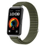 xDfind Woven Nylon Hook And Loop Fastener Metal Interface Watch Band, For Huawei Band 10 / 9 / 8
