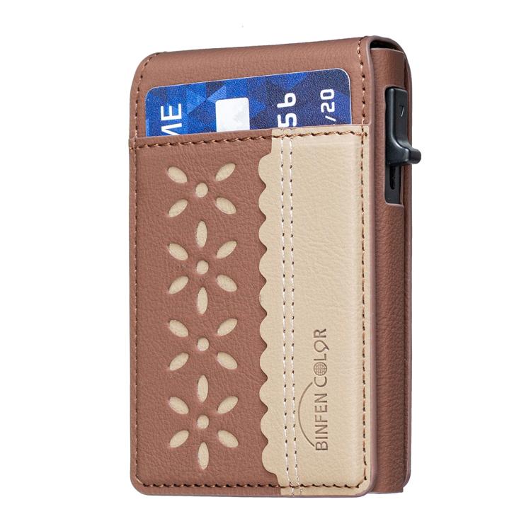 BFK30 Colorblock Flowers Magsafe Magnetic Leather Card Bag