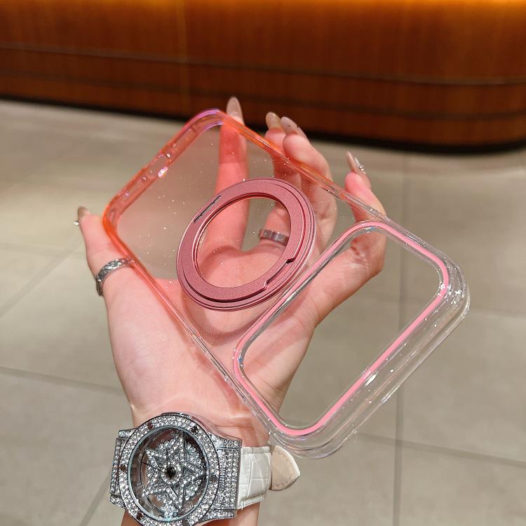 Transparent Gradient 360 Degree Rotation Holder MagSafe Phone Case, For iPhone 17 Pro Max, For iPhone 17 Pro, For iPhone 17, For iPhone Air, For iPhone 16 Pro Max, For iPhone 16 Pro, For iPhone 16 Plus, For iPhone 16