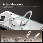 ABEEL MagSafe Q-LUCK Pivot Bracket Transparent Phone Case, For iPhone 15 Pro Max, For iPhone 15 Pro, For iPhone 15 Plus, For iPhone 15, For iPhone 14 Plus, For iPhone 14, For iPhone 14 Pro, For iPhone 14 Pro Max
