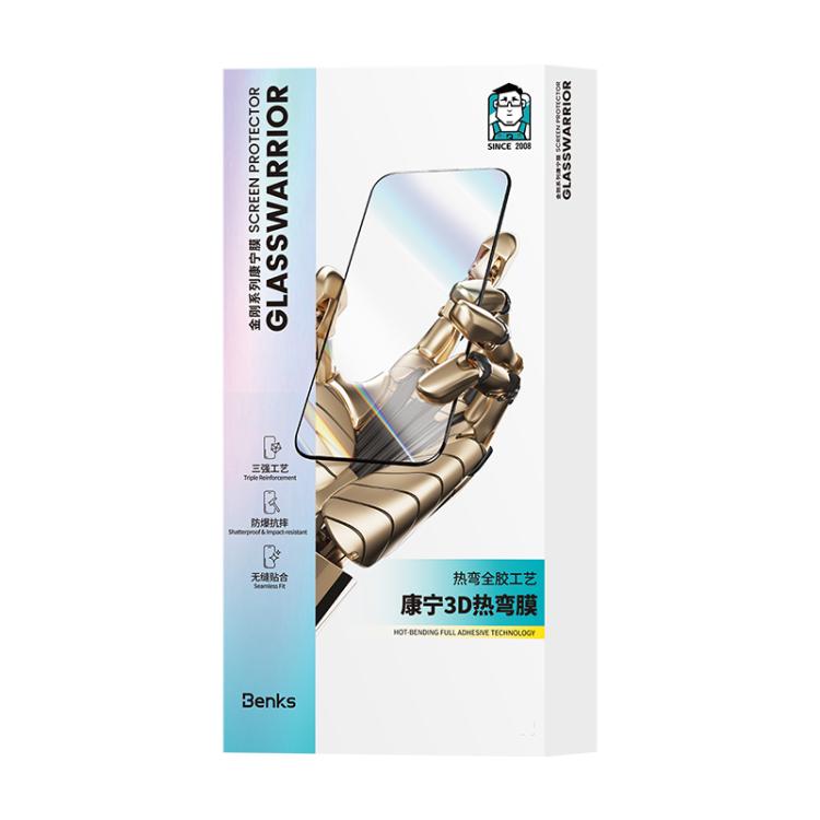 Benks King Kong Corning Hot-bend Full-glue HD Tempered Film Quick-attach Version, For iPhone 17 Pro Max, For iPhone 17 Pro, For iPhone 17