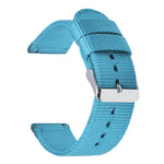 Stainless Steel Pin Buckle Solid Color Nylon Canvas Watch Band, 18mm, 20mm, 22mm