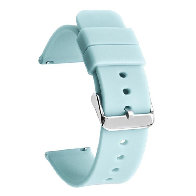 Stainless Steel Silver Pin Buckle Solid Color Silicone Waterproof Watch Band, 20mm, 21mm, 22mm