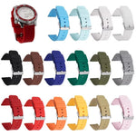 Stainless Steel Silver Pin Buckle Solid Color Silicone Waterproof Watch Band, 24mm