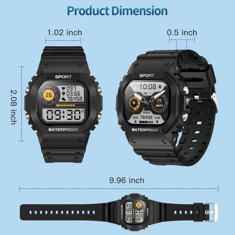LC31 1.75 inch TFT Full Touch Screen Bluetooth Call Outdoor Sports Smart Watch with Flashlight