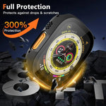 xDfind Tempered Glass Film Integrated PC Watch Cover, For Apple Watch Ultra 3 / 2 / 1 49mm, For Apple Watch Series 9 / 8 / 7 45mm, For Apple Watch Series 9 / 8 / 7 41mm, For Apple Watch Series 3 / 2 / 1 38mm