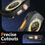 xDfind Tempered Glass Film Integrated PC Watch Cover, For Apple Watch Ultra 3 / 2 / 1 49mm, For Apple Watch Series 9 / 8 / 7 45mm, For Apple Watch Series 9 / 8 / 7 41mm, For Apple Watch Series 3 / 2 / 1 38mm