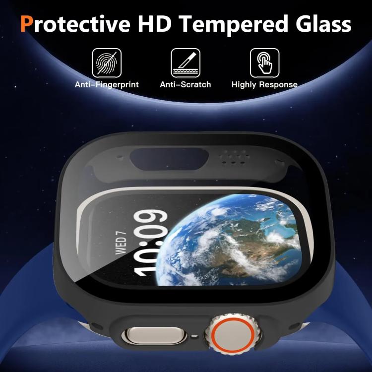 xDfind Tempered Glass Film Integrated PC Watch Cover, For Apple Watch Ultra 3 / 2 / 1 49mm, For Apple Watch Series 9 / 8 / 7 45mm, For Apple Watch Series 9 / 8 / 7 41mm, For Apple Watch Series 3 / 2 / 1 38mm