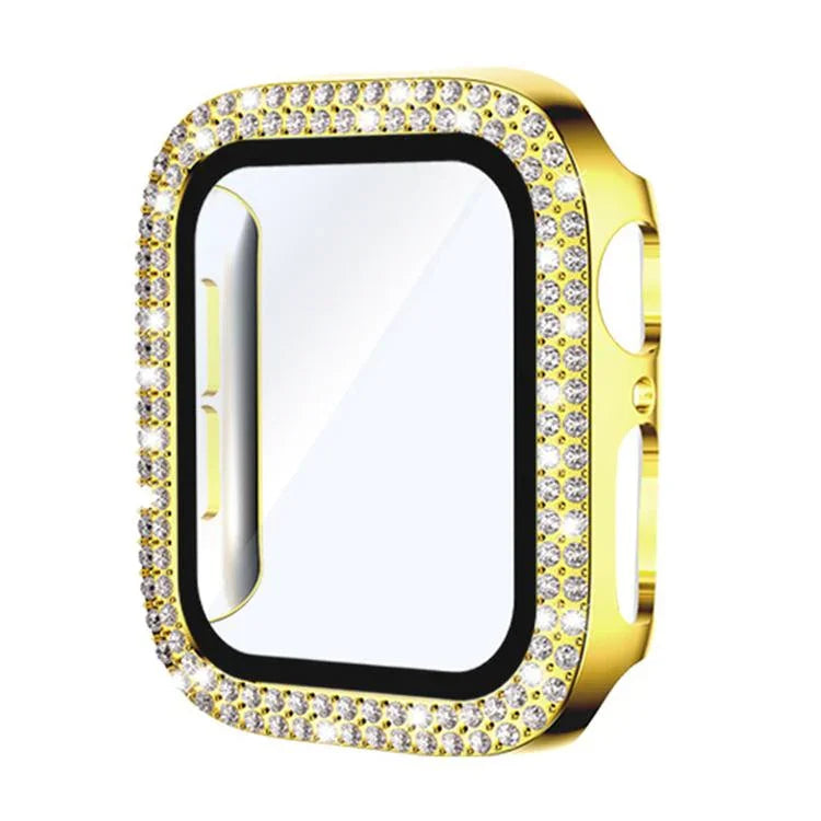 xDfind Double Row Diamond Tempered Glass Film Integrated PC Watch Cover, For Apple Watch Series 6 / 5 / 4 / SE 44mm, For Apple Watch Series 6 / 5 / 4 / SE 40mm, For Apple Watch Series 11 46mm / 10 46mm, For Apple Watch Series 11 42mm / 10 42mm         ...