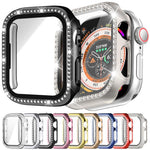 xDfind Single Row Diamond Tempered Glass Film Integrated PC Watch Case, For Apple Watch Series 44mm, For Apple Watch Series 40mm, For Apple Watch Series 11 46mm / 10 46mm, For Apple Watch Series 11 42mm / 10 42mm, For Apple Watch Ultra 3 / 2 / 1 49mm