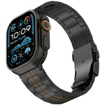 Three-bead Safety Clasp Titanium Alloy Watch Band, For Apple Watch 46mm / 49mm / 45mm / 44mm, For Apple Watch 42mm / 41mm / 40mm / 38mm